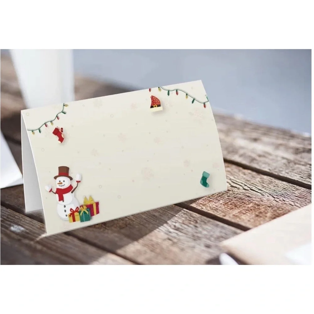 25 Pack Christmas Table Placement Cards /Food Tent Labels Holiday Party Gift